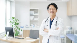開業になる方法を実際に説明しようとするクリニックの院長