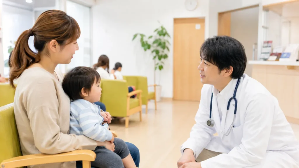 池田市のおすすめの小児科で行われている院長の対応をイメージした優しい画像
