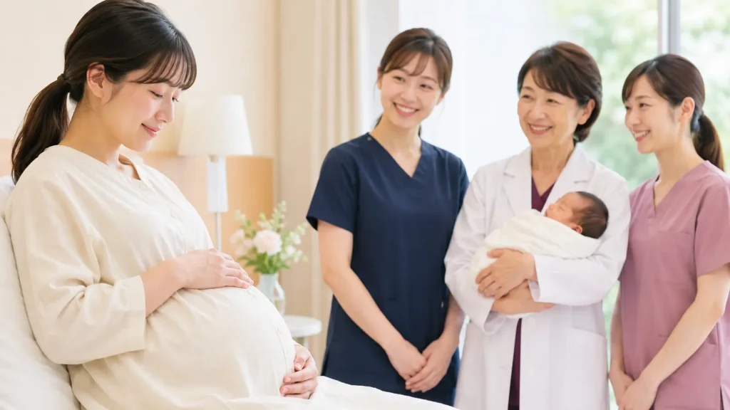 神戸市北区おすすめの産科があるクリニックで出産する様子