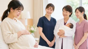 神戸市北区おすすめの産科があるクリニックで出産する様子