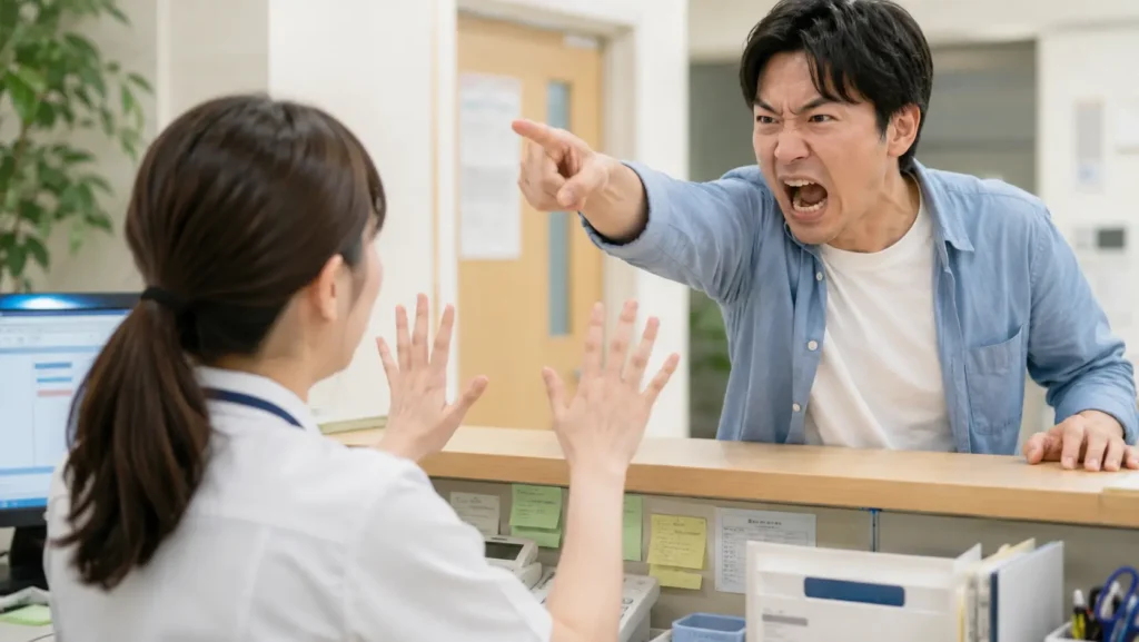 モンスターペイシェントに理不尽な要求をされているクリニック看護師